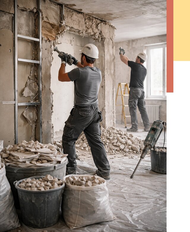 Демонтажные работы в Пушкине от 2921 руб. — услуги и цена под ключ | ОТДЕЛОЧНИК-Пшн