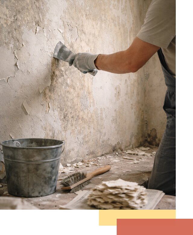 Удаление старой краски со стен в Пушкине качественно и быстро