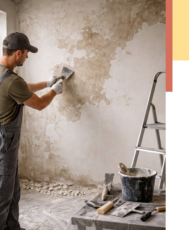 Снятие старой шпаклевки в Пушкине от 2001 руб. — быстро и недорого | ОТДЕЛОЧНИК-Пшн