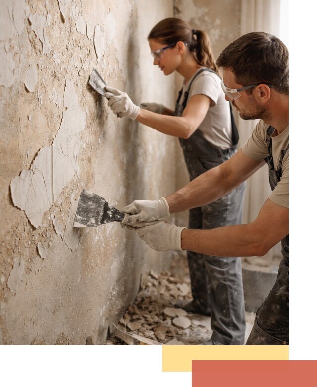 Снятие старой шпаклевки и подготовка поверхностей в Пушкине