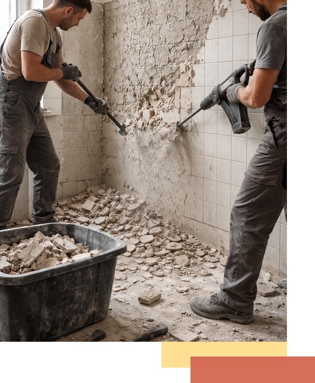 Демонтаж плитки со стен в Пушкине быстро и аккуратно