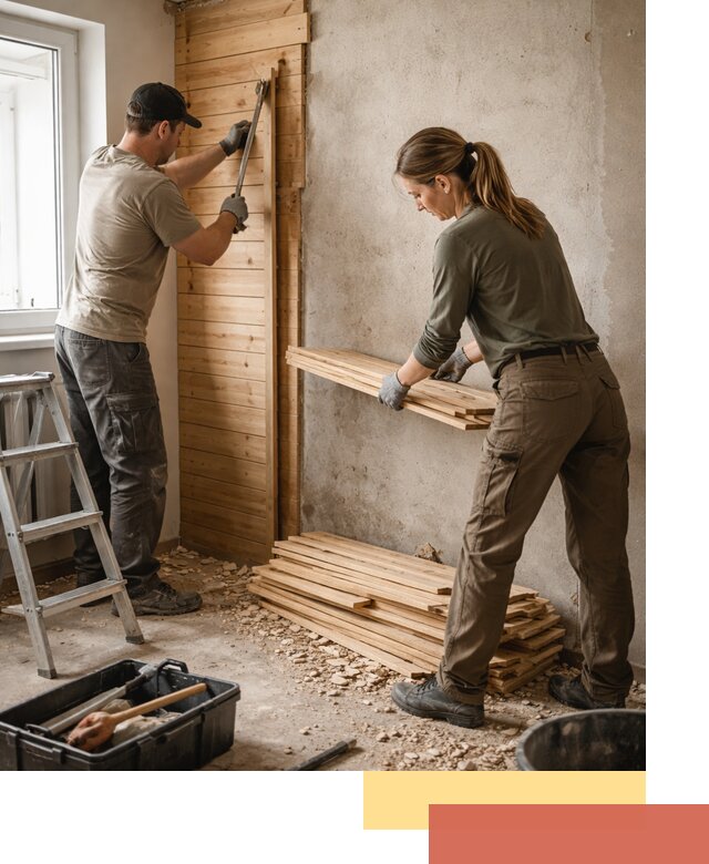 Демонтаж вагонки со стен в Пушкине — профессиональный демонтаж