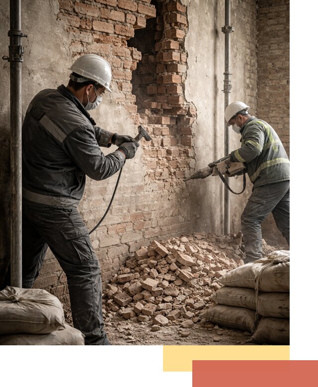 Демонтаж кирпичных стен в Пушкине быстро и безопасно