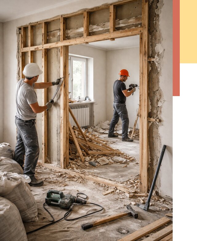 Демонтаж деревянных перегородок в Пушкине от 3461 руб. — быстро и недорого | ОТДЕЛОЧНИК-Пшн