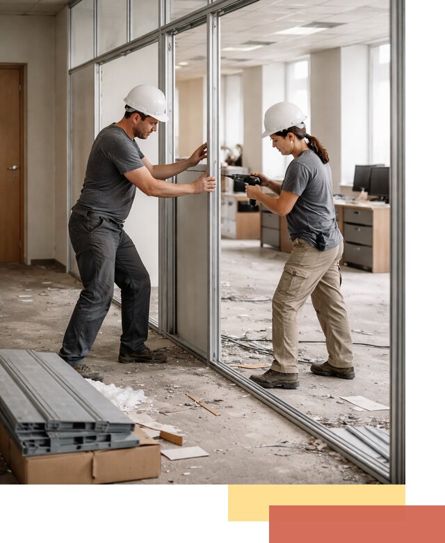 Демонтаж алюминиевых перегородок в Пушкине быстро и аккуратно