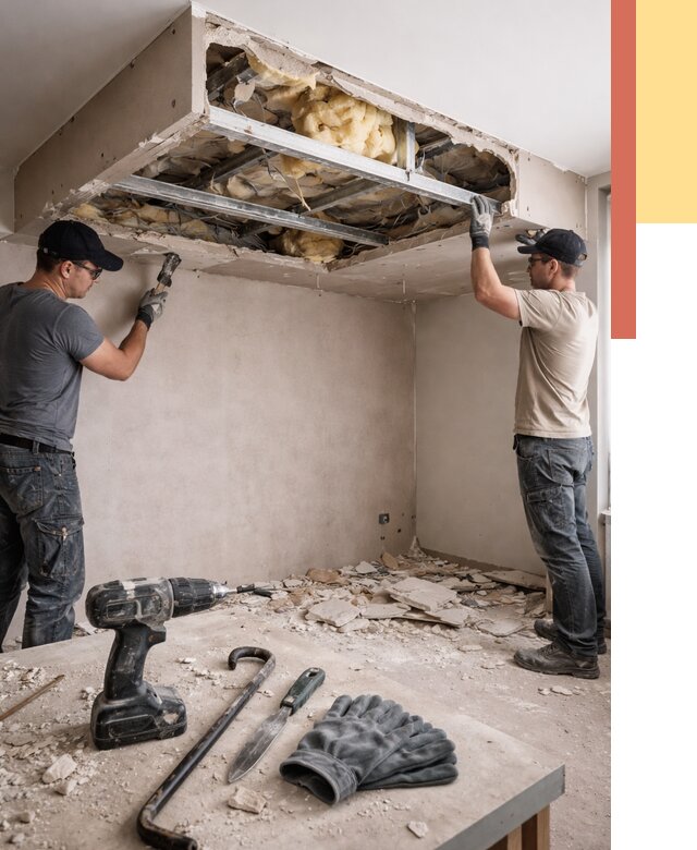 Демонтаж короба из гипсокартона в Пушкине от 1644 руб. — быстро и недорого | ОТДЕЛОЧНИК-Пшн