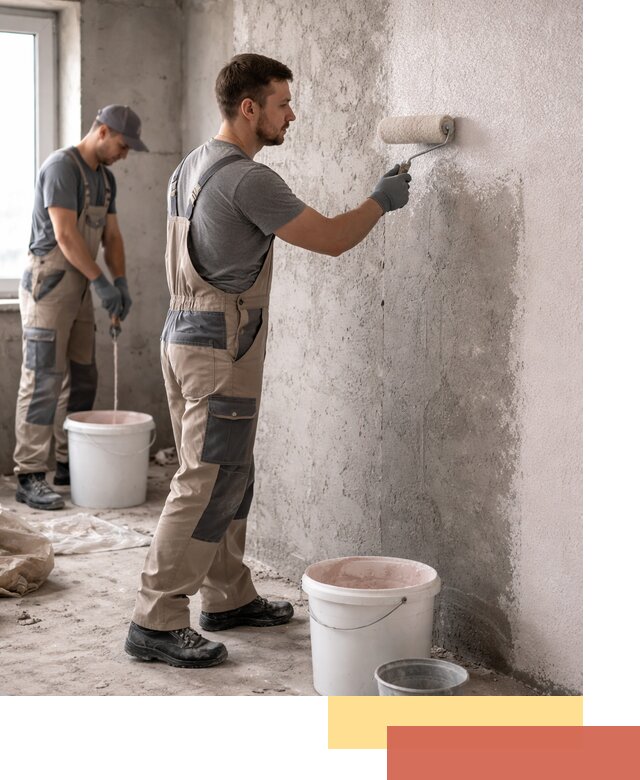 Нанесение бетоноконтакта на стены в Пушкине для последующей отделки