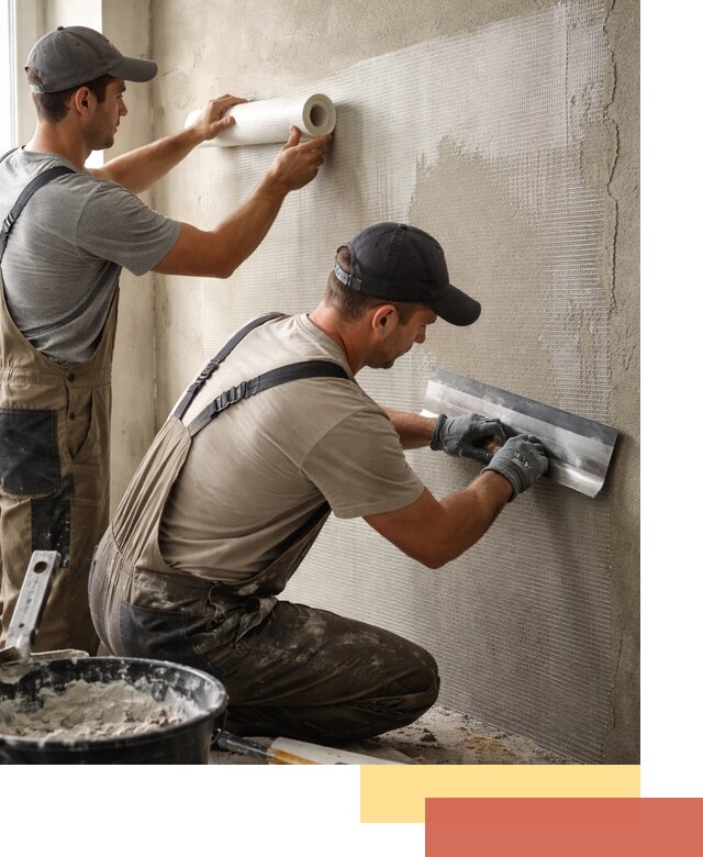 Армирование стен стеклосеткой в Пушкине для прочной отделки