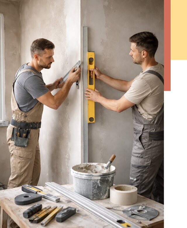 Выведение углов стен в Пушкине от 2001 руб. быстро и недорого | ОТДЕЛОЧНИК-Пшн