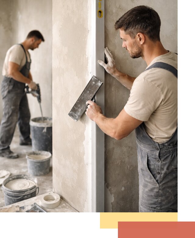 Выведение углов стен в Пушкине: монтаж и оштукатуривание