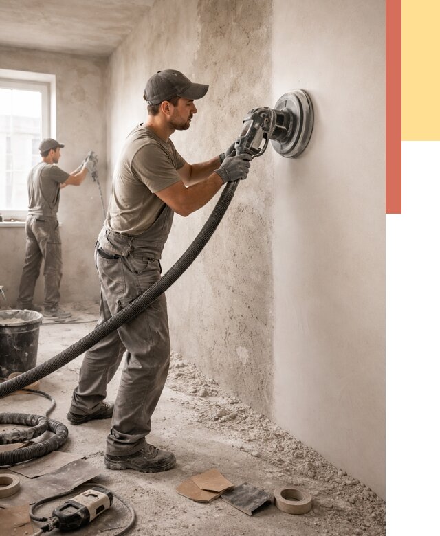 Шлифовка стен в Пушкине от 1298 руб/м2 — быстро и недорого | ОТДЕЛОЧНИК-Пшн