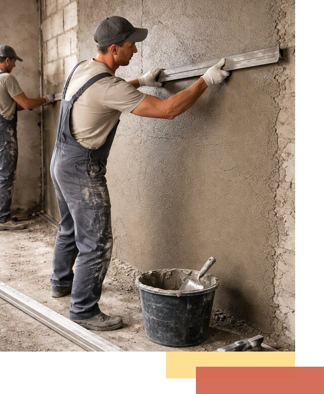 Штукатурка стен цементно-песчаная в Пушкине профессионально