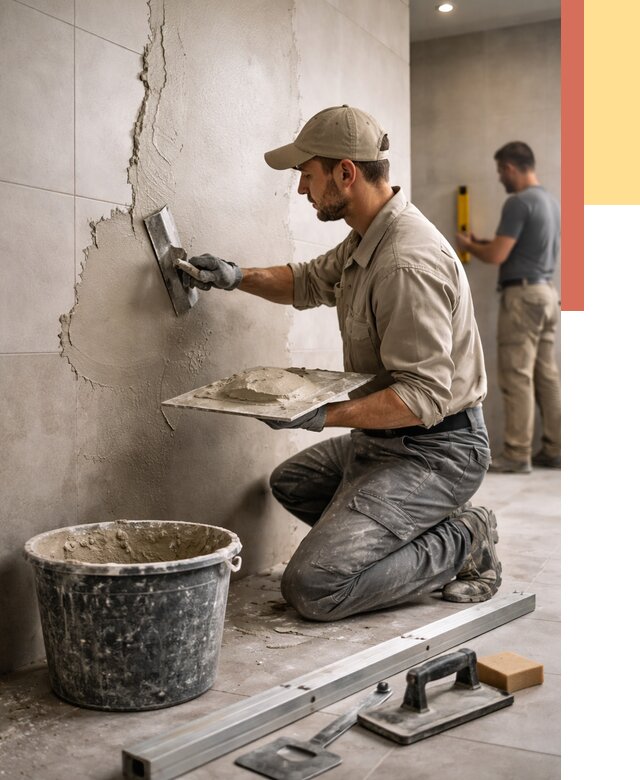 Штукатурка стен в ванной в Пушкине от 4868 руб./м² — выравнивание под ключ | ОТДЕЛОЧНИК-Пшн