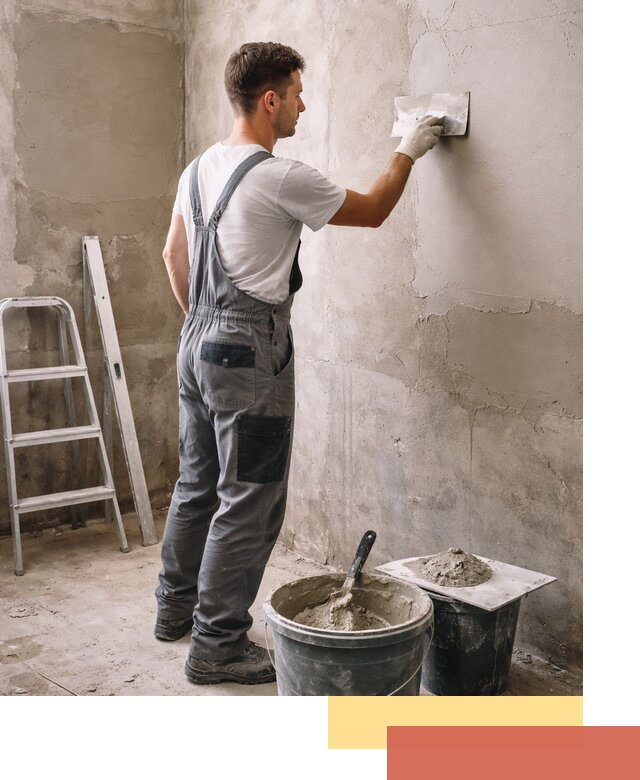 Штукатурка стен в ванной под ключ в Пушкине