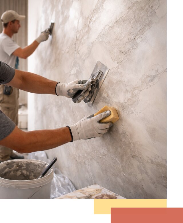 Декоративная штукатурка под мрамор в Пушкине для стен и потолков