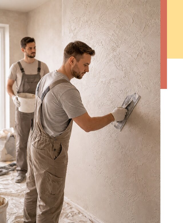 Фактурная штукатурка стен в Пушкине от 4543 руб./м² — заказать под ключ | ОТДЕЛОЧНИК-Пшн