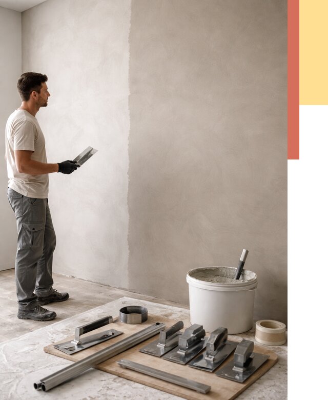 Нанесение микроцемента на стены в Пушкине от 3461 руб./м2 под ключ | ОТДЕЛОЧНИК-Пшн