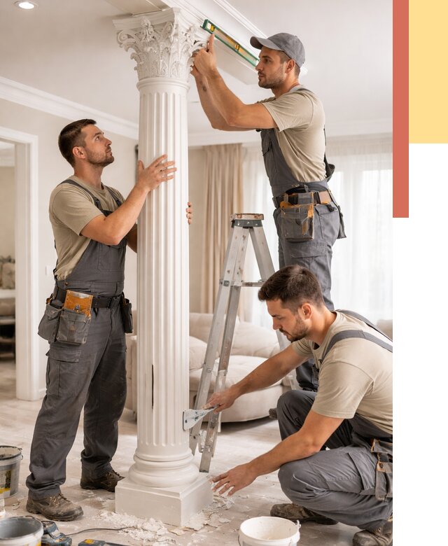 Установка декоративных колонн в Пушкине от 12980 руб. под ключ | ОТДЕЛОЧНИК-Пшн