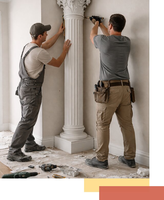 Установка декоративных колонн в Пушкине под ключ