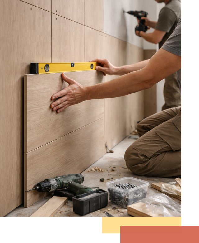 Профессиональный монтаж МДФ панелей на стены в Пушкине