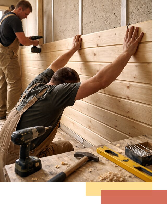 Монтаж деревянной вагонки на стены в Пушкине быстро и качественно