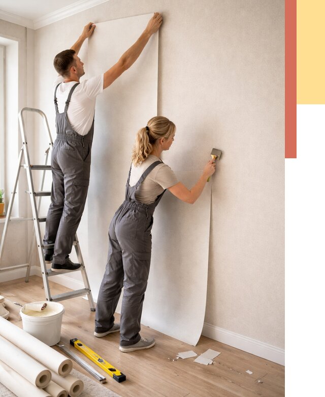 Поклейка флизелиновых обоев в Пушкине от 6490 руб. | Быстро и недорого — ОТДЕЛОЧНИК-Пшн