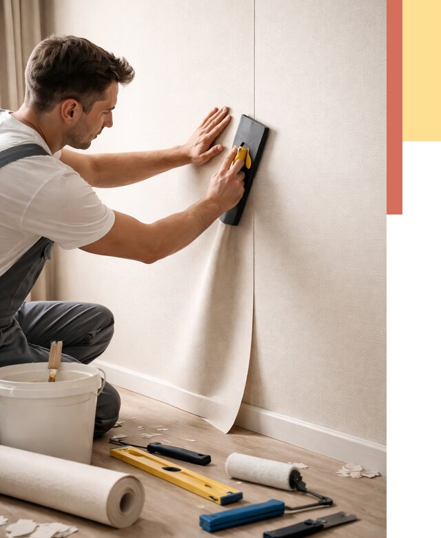 Поклейка виниловых обоев в Пушкине от 4868 руб. | Быстро и недорого — ОТДЕЛОЧНИК-Пшн