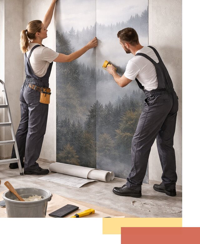 Поклейка фотообоев профессионально в Пушкине под ключ