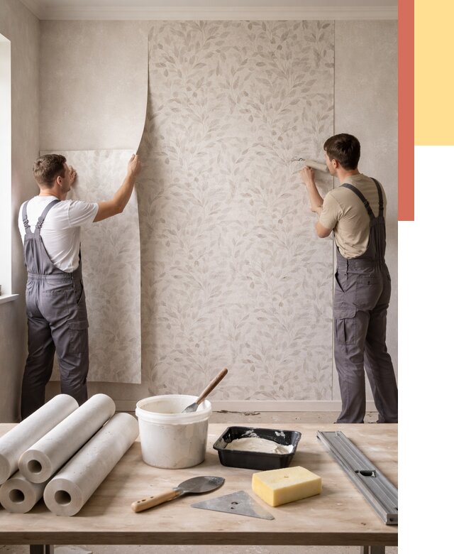 Поклейка обоев с подбором рисунка в Пушкине от 3786 руб. | ОТДЕЛОЧНИК-Пшн - быстро и недорого