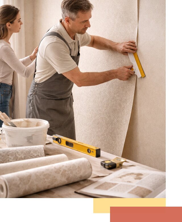 Поклейка обоев с подбором рисунка в Пушкине