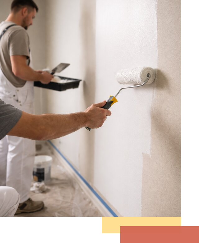 Покраска стен акриловой краской профессионально в Пушкине