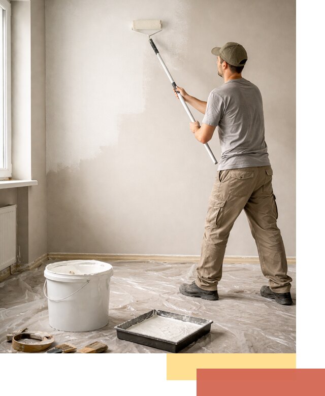 Покраска стен латексной краской в Пушкине качественно и быстро