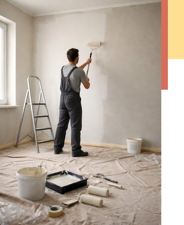 Покраска стен моющейся краской в Пушкине от 379 руб./м² — быстро и недорого | ОТДЕЛОЧНИК-Пшн