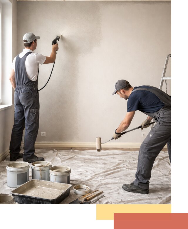 Покраска стен моющейся краской и защита поверхностей в Пушкине