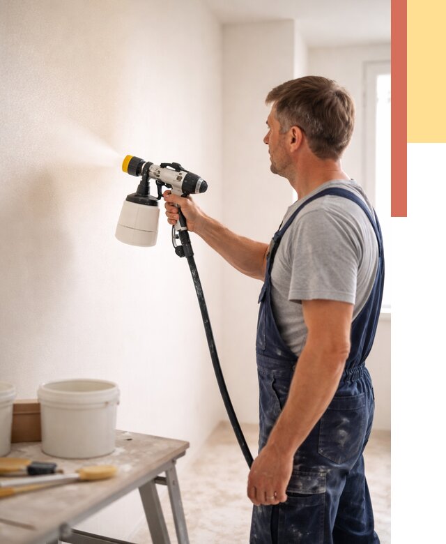 Покраска стен краскопультом в Пушкине от 8113 руб. — механизированная покраска | ОТДЕЛОЧНИК-Пшн