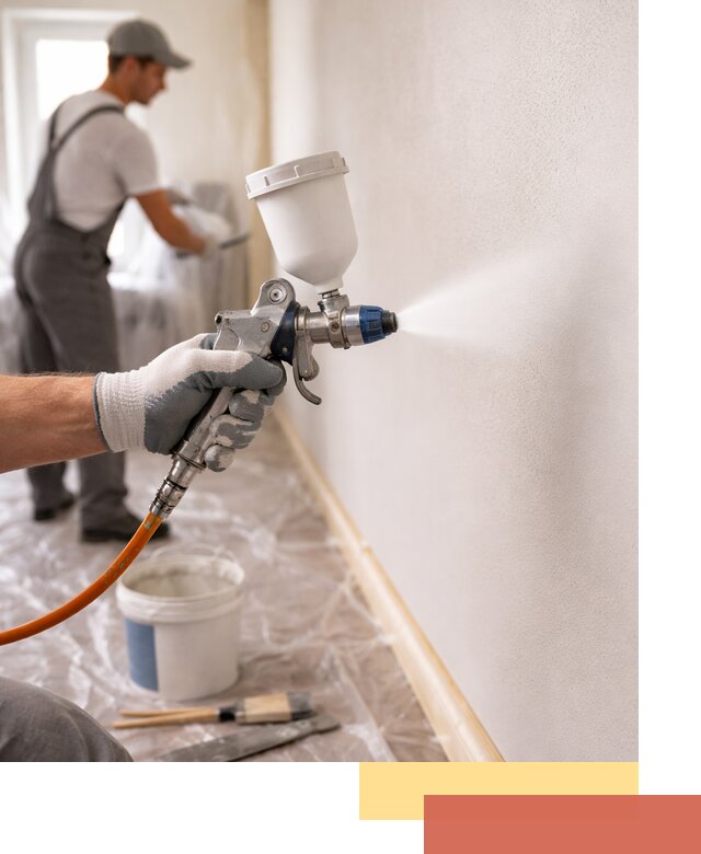 Покраска стен краскопультом в Пушкине быстро и качественно