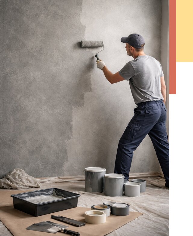 Покраска стен под бетон в Пушкине от 703 руб. за м2 — быстро и недорого | ОТДЕЛОЧНИК-Пшн