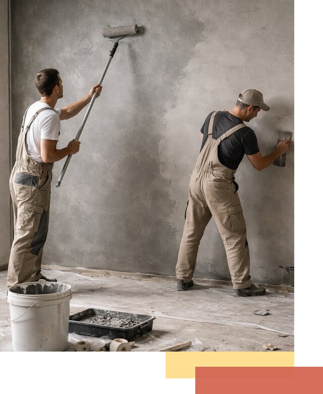 Покраска стен под бетон в Пушкине профессионально и недорого