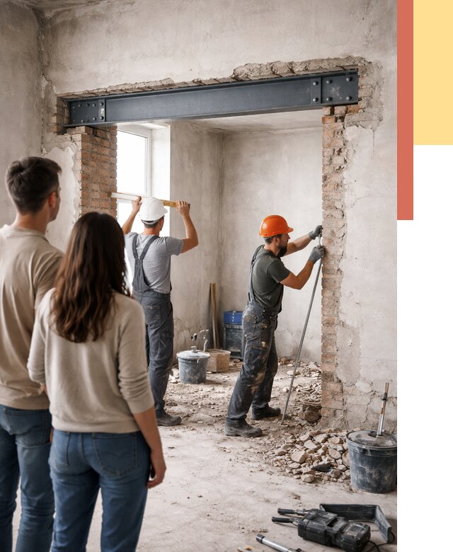 Усиление проема в стене в Пушкине от 10276 руб. — усиление дверного проема металлоконструкцией | ОТДЕЛОЧНИК-Пшн