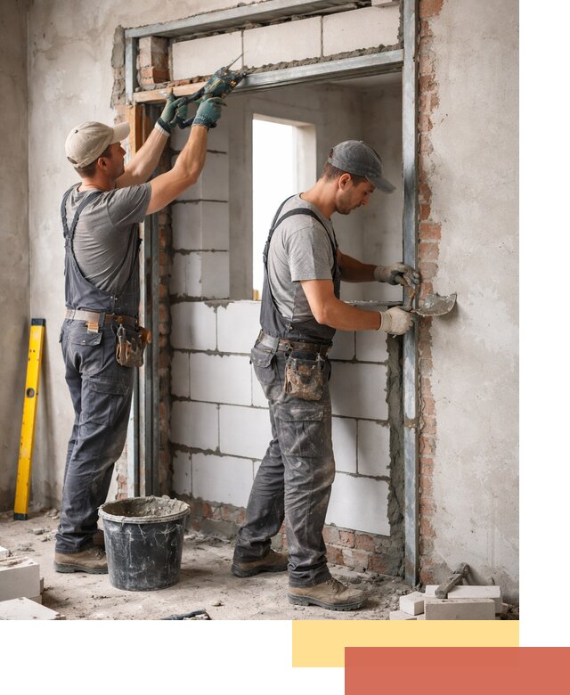 Закладка дверного проема под ключ в Пушкине: демонтаж, монтаж, отделка