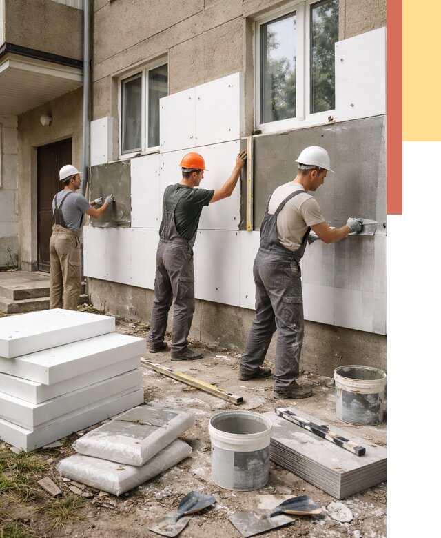 Утепление стен пенопластом в Пушкине от 1893 руб. — недорого и под ключ | ОТДЕЛОЧНИК-Пшн