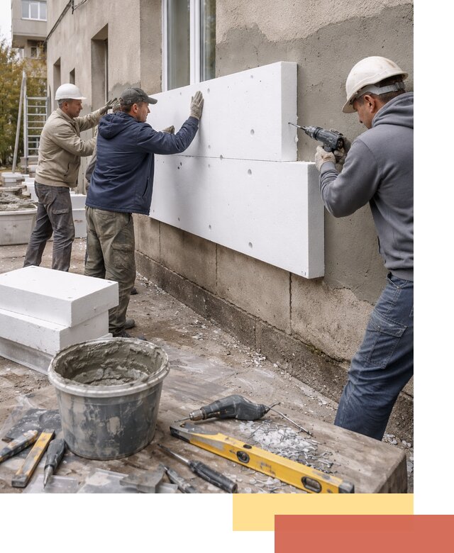 Утепление наружных стен пенопластом в Пушкине