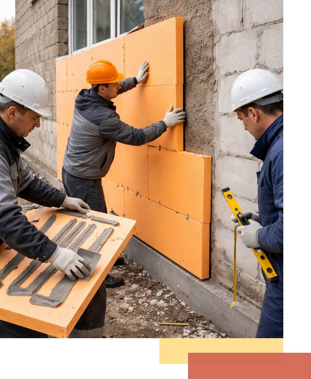 Утепление фасада пеноплексом под ключ в Пушкине