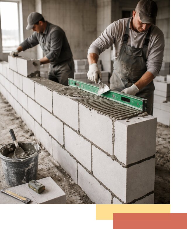 Кладка перегородок из газобетона в Пушкине быстро и качественно