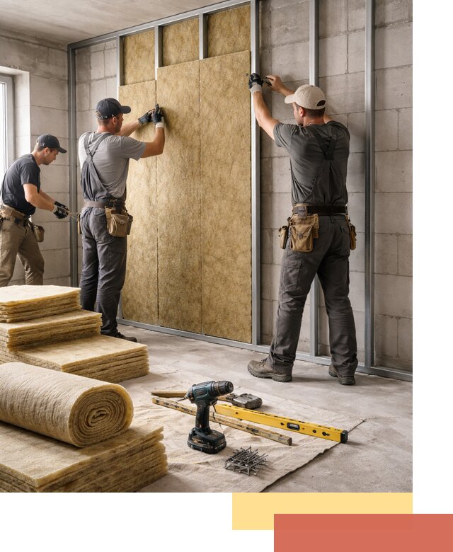 Шумоизоляция перегородок из блоков в Пушкине — монтаж и защита шумоизоляцией