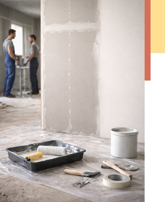 Покраска перегородок из гипсокартона в Пушкине от 4868 руб. под ключ | ОТДЕЛОЧНИК-Пшн