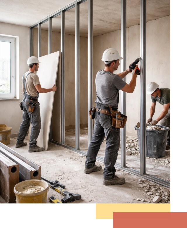 Перенос гипсокартонной перегородки в Пушкине профессионально и быстро