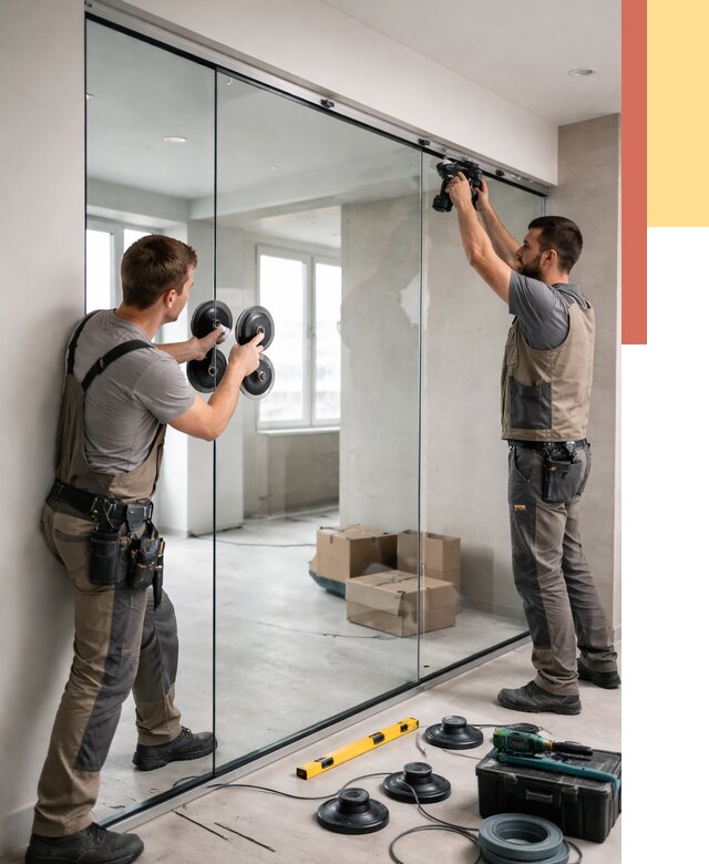 Монтаж стеклянных перегородок в Пушкине от 7031 руб. | ОТДЕЛОЧНИК-Пшн