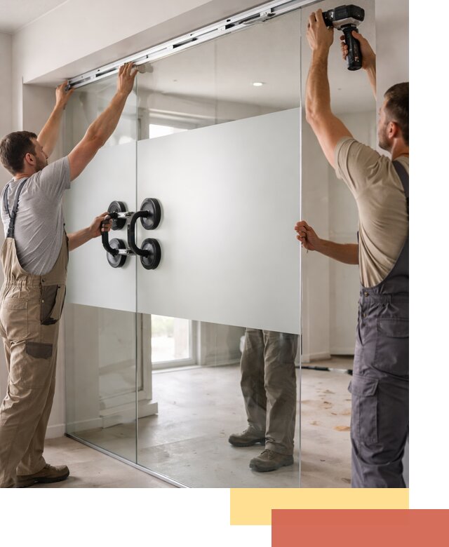 Матовые стеклянные перегородки под ключ в Пушкине