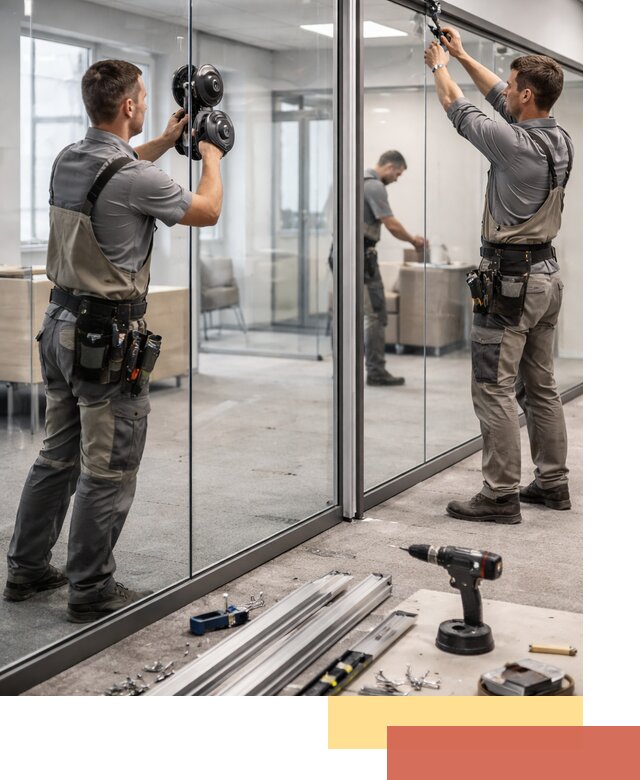 Стеклянные офисные перегородки под ключ в Пушкине